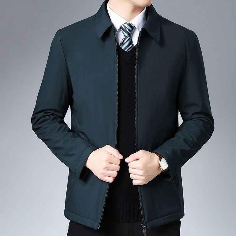 Men’s Winter Jacket with Turn-Down Collar and Zipper Side Pockets - Shello's Creative Boutique