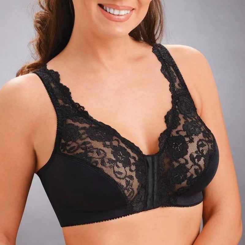 Front Buckle Sports Bra Large Size No Steel Ring Underwear American Style Before Taking The Undershirt Lace Bra