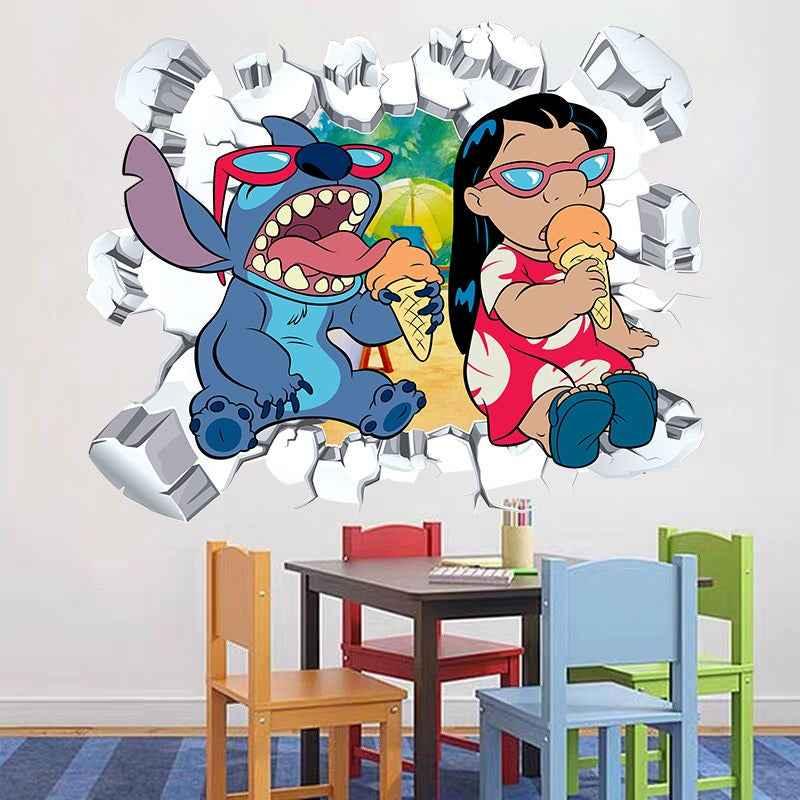 Baby Stitch Wall Sticker - Self Adhesive Cartoon Decor - Shello's Creative Boutique