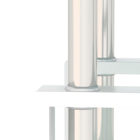 Set of 2, Modern Tempered Glass Tea Table Coffee Table End Table, Square Table for Living Room, Transparent/White eprolo