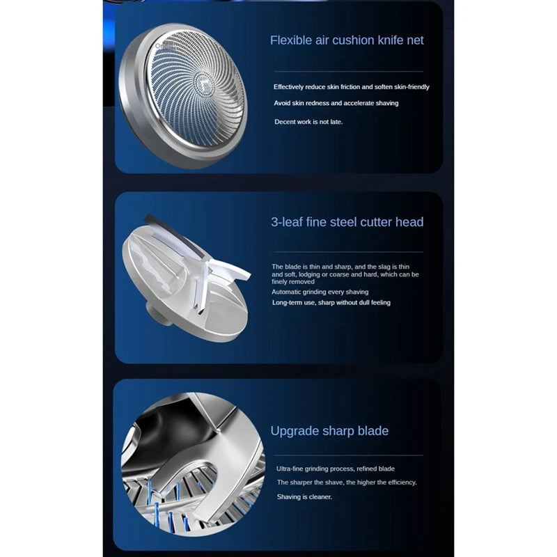 Portable Electric Shaver Pocket Shaving For Men Mini Beard Shaver LCD Power Display Rechargeable Travel Home Shaver Easy Install eprolo
