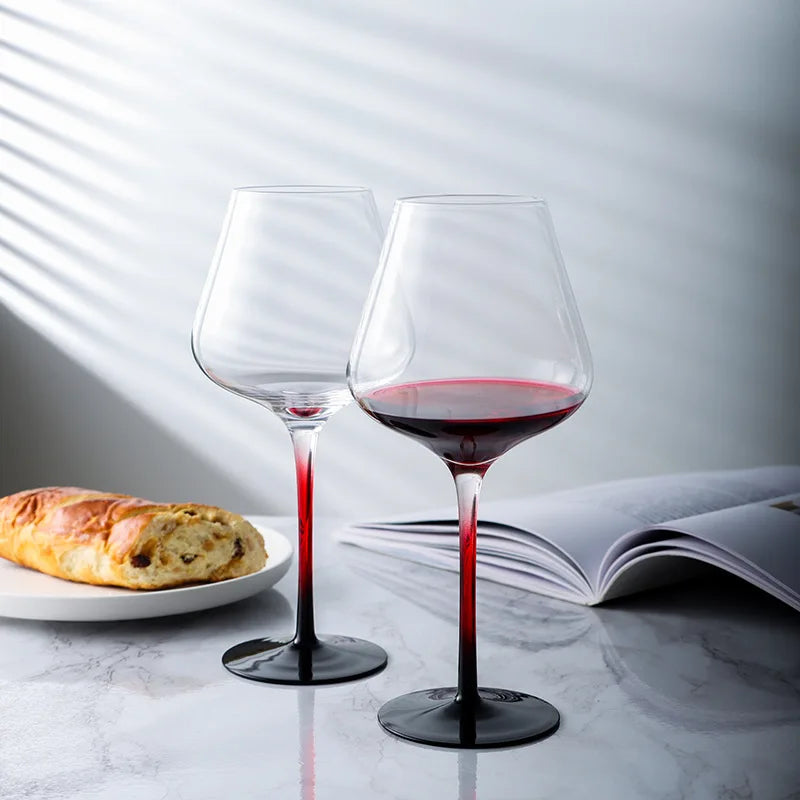 Black and Red Bow Tie Burgundy Wine Glass Pot Belly Home Kitchen Light Luxury Lead-free Crystal Color Glass Wine Original Goblet eprolo