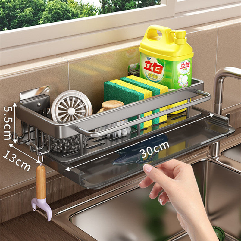 Wipe Rack Kitchen Storage Rack Without Punching Shelves Wall Mounted Spice Rack Home Drainert eprolo