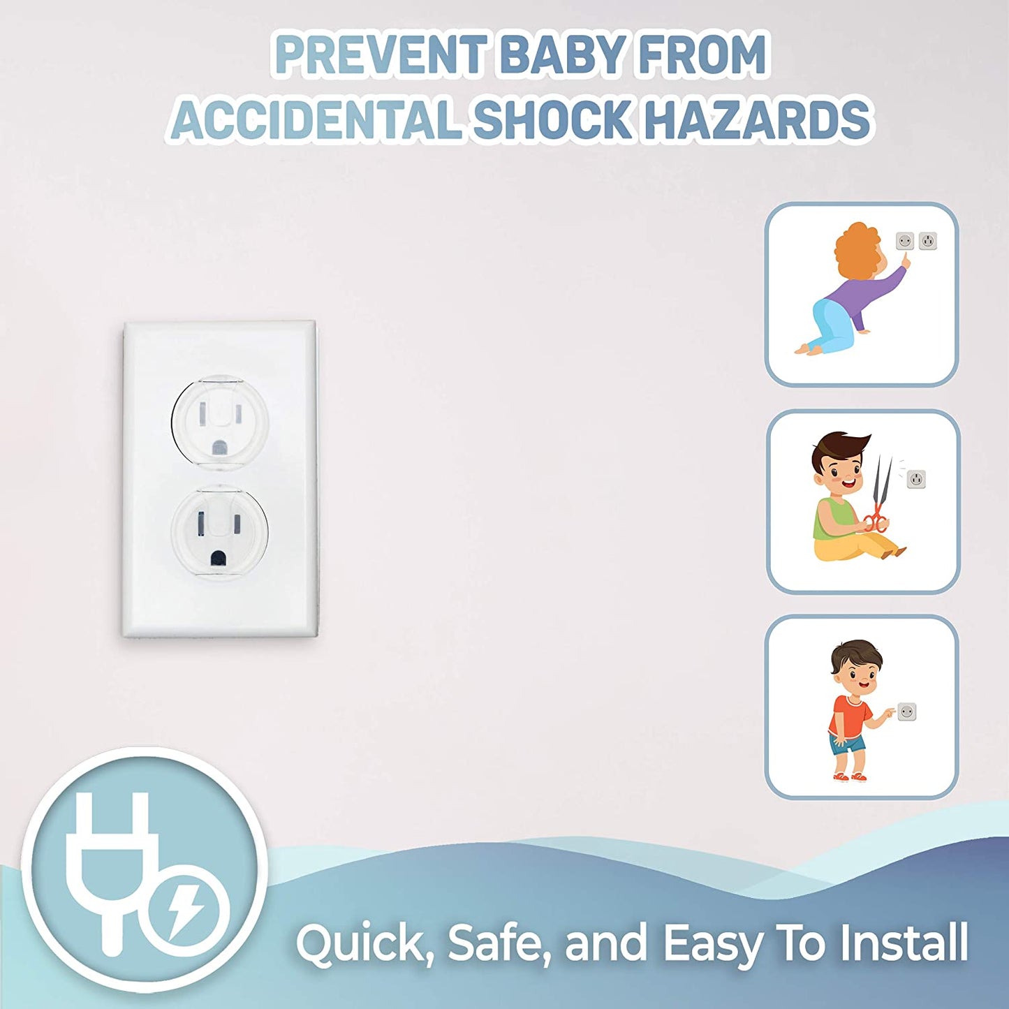 10pcs Outlet Covers, Baby Proofing Safety Child Secure Electric Plug Protectors, With Hidden Handle Square Socket Covers, For Electrical Outlets Baby Safety Plug Covers, For Kids Toddler Protection, Christmas, Halloween, Than Shello's Creative Boutique