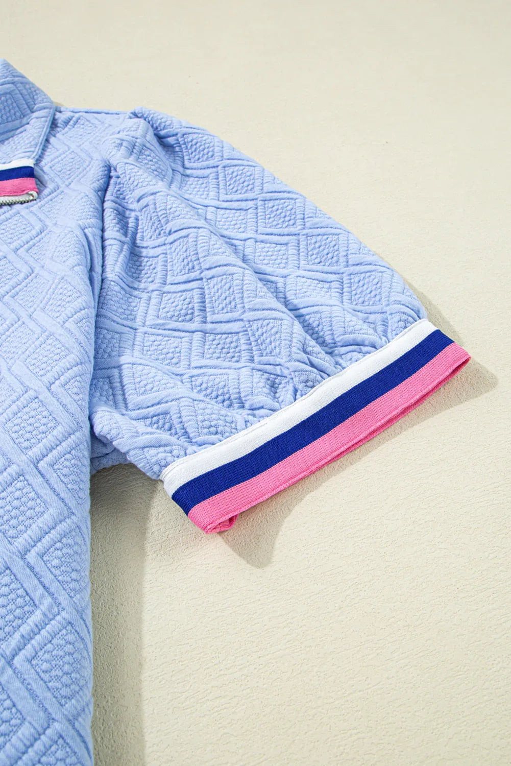 Beau Blue Striped Collared Checkered Textured Plus Size Dress - Classic Stripes with a Bold Twist! - Shello's Creative Boutique