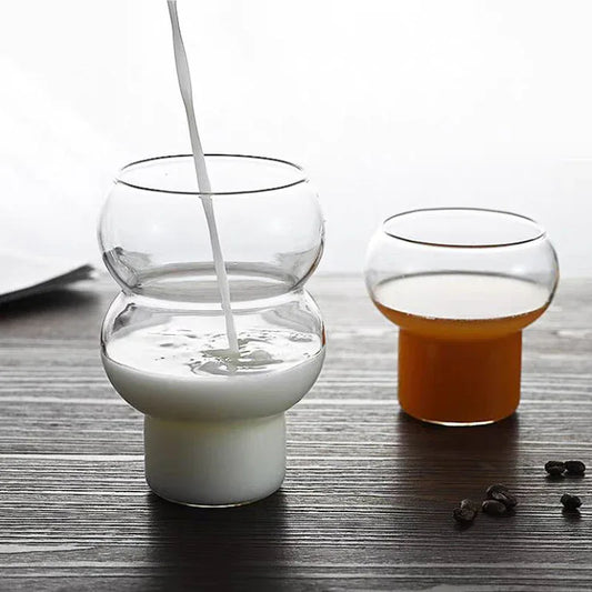 Gourd Shaped High Borosilicate Glass Single Layer Cup Office Latte Cup Transparent Juice - Shello's Creative Boutique
