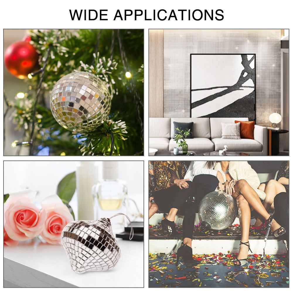 Mosaic Mirror Wall Stickers Self-Adhesive Glass Decor for Interior Walls KTV Creative Patch