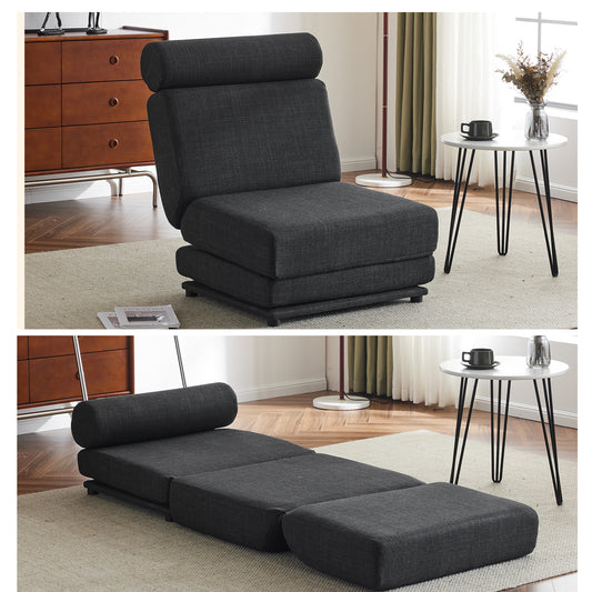 Single Sofa Chair Foldable Single Sofa Bed with Pillow,Portable Foldable Sofa Bed,Leisure Sofa Chair,Easy to Store, Dark Grey eprolo
