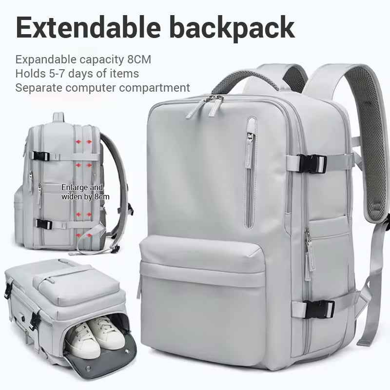 Waterproof Leather Laptop Backpack - 18 Inch Vintage Unisex School Bag for Men with USB Port