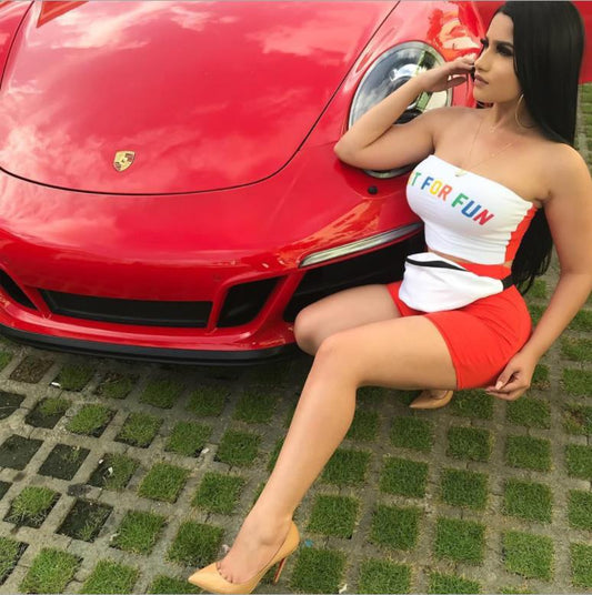 Sexy Crop Top And Shorts Two Piece Set Tracksuit Women Twotwinstyle 2 piece Sets eprolo