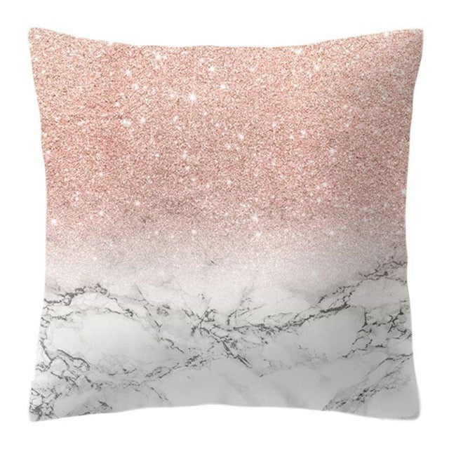 Rose Gold Pineapple Glitter Pillow Case - Glamorous 45x45cm Cushion Cover