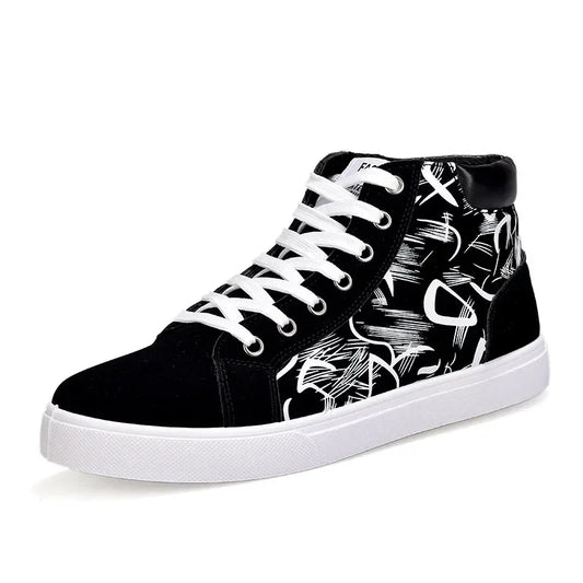 Men Vulcanized Canvas Shoes for Men Summer Graffiti High Top Men's Sneakers - Shello's Creative Boutique
