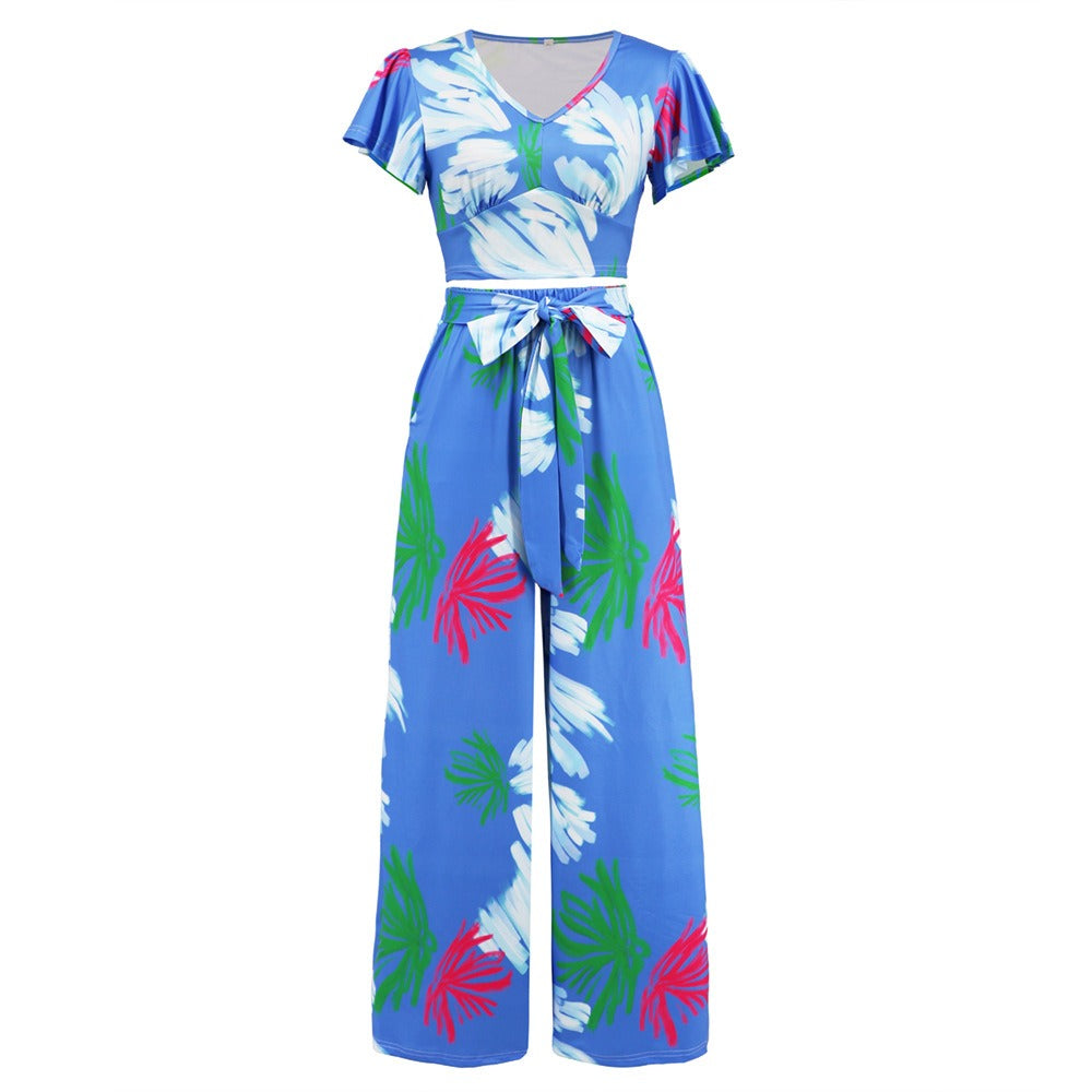 New Women's Wide Leg Pants Set Slim Casual Dress Pants Two Piece Set eprolo
