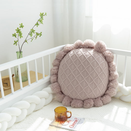 Sunflower Thickened Knitted Pillow Homestay Sofa Cushion Cover Living Room Bedside Pillow Waist Pillow Simple Cushion
