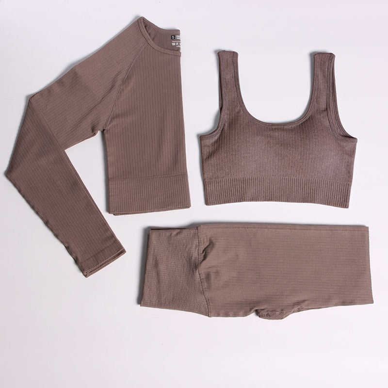 Women Gym Clothing Female High Waist Yoga Pants Tracksuit Women Fitness Clothing 2 Piece Set -Shello's Creative Boutique