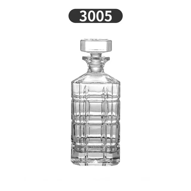 Crystal Glass Whiskey Decanter, Lead-Free, Luxury Barware, Wine Bottle, Home Party, 750ml eprolo