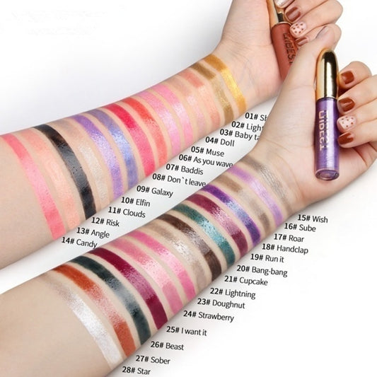 Lips Makeup Gloss Magic Lipstick Glitter Lip Black Purple Blue Gold Long Lasting Make Up Waterproof Metallic Liquid Lipsticks