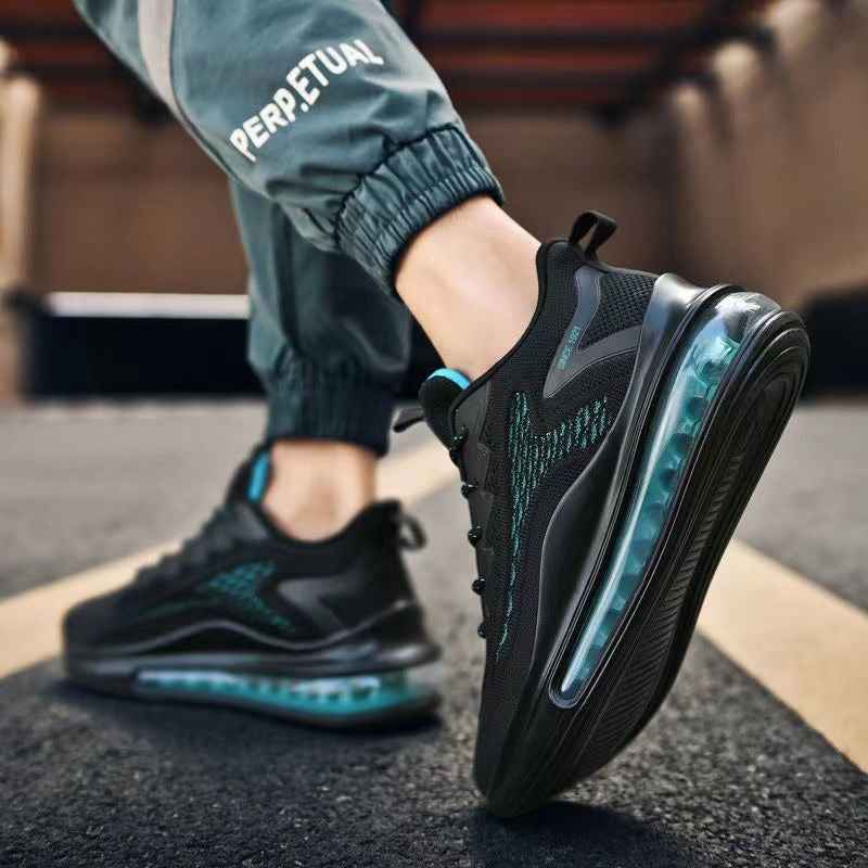 Flyknit Height Increasing Running Shoes for Men - Spring New Shock-Absorbing Air Cushion Sports Shoes