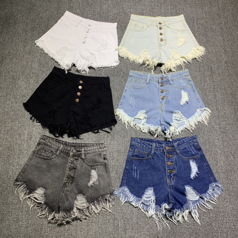 female fashion casual summer cool women denim booty Shorts high waists fur-lined leg-openings Plus size sexy short Jeans eprolo