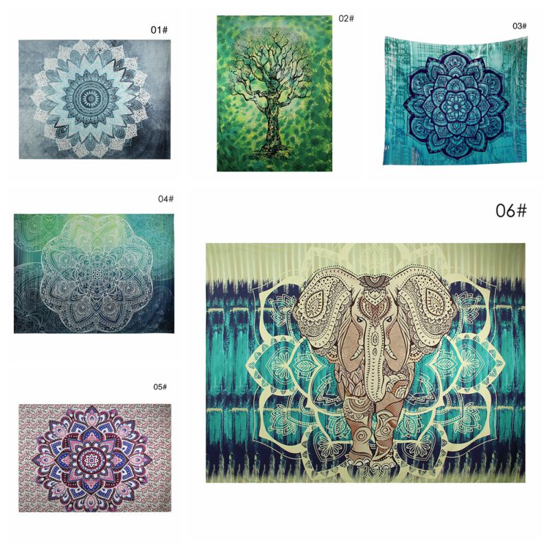 Bohemian Mandala Tapestry Sandy Beach Indian Picnic Rug Throw Travel Mattress Blanket Camping Tent Wall Decor Hanging Tapestries
