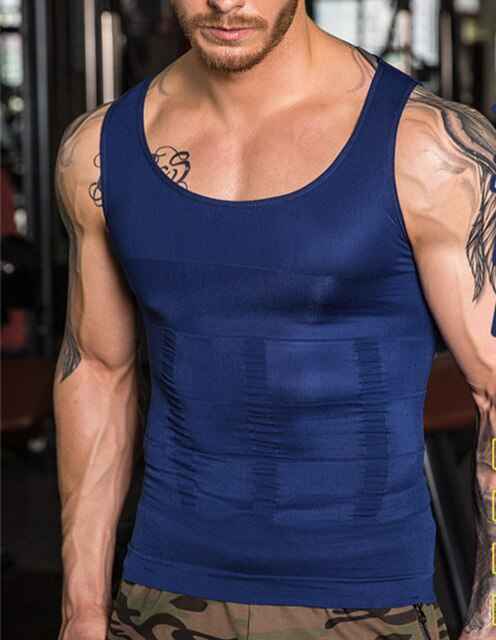 Men's Shapewear T-shirt for Abdomen Control and Belly Trimming Waist Trainer Corset