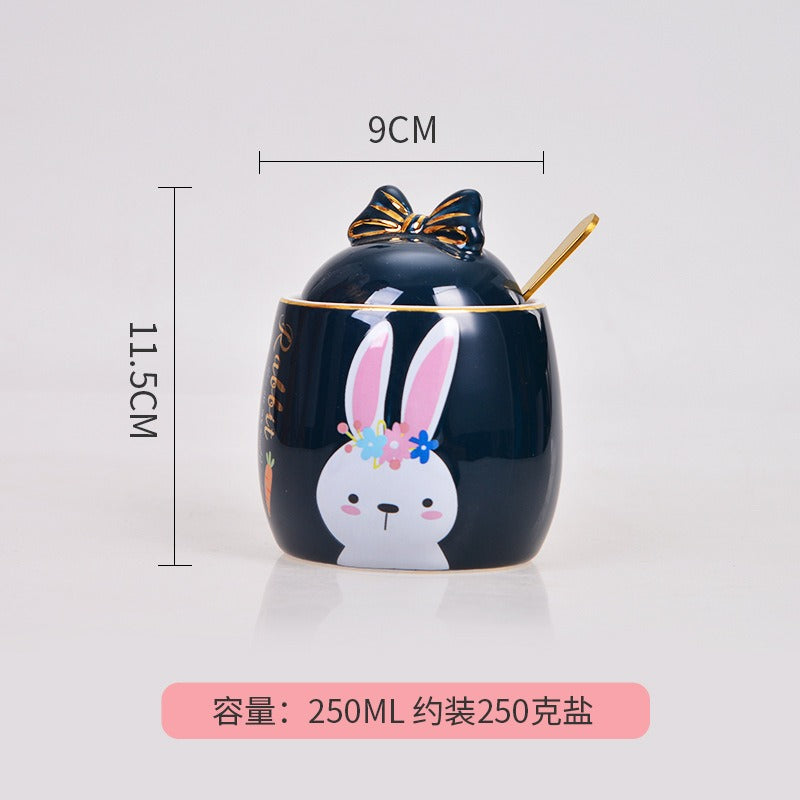 Lovely design cartoon kitchenware 3 pieces ceramic spice jar set for gift eprolo