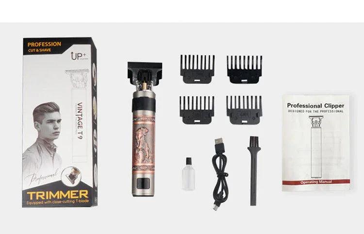 Hair Clipper Oil Head Push Digital Display Carving Skull Small Hair Clipper Trimming USB Charging - Shello's Creative Boutique