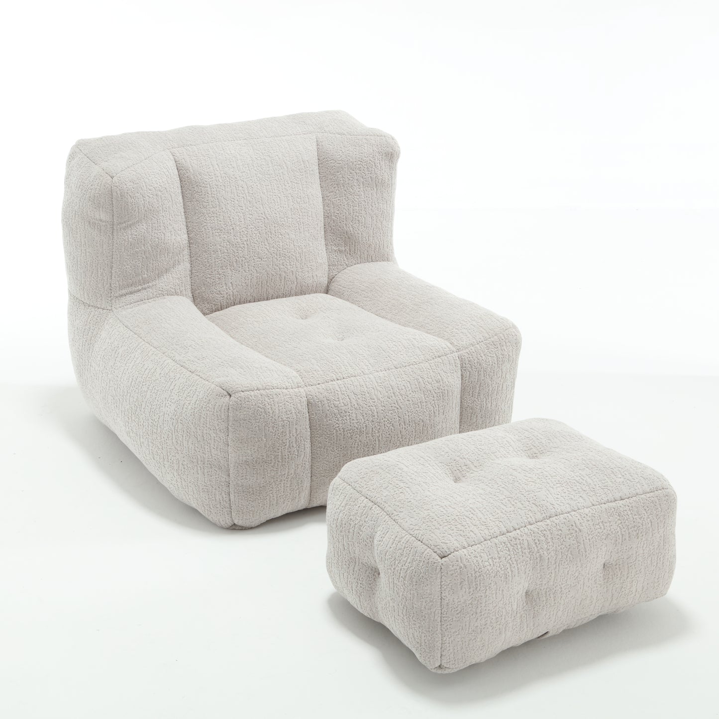 Fluffy bean bag chair Super soft couch chair with memory foam and footstool Indoor modern focus bean bag chair eprolo