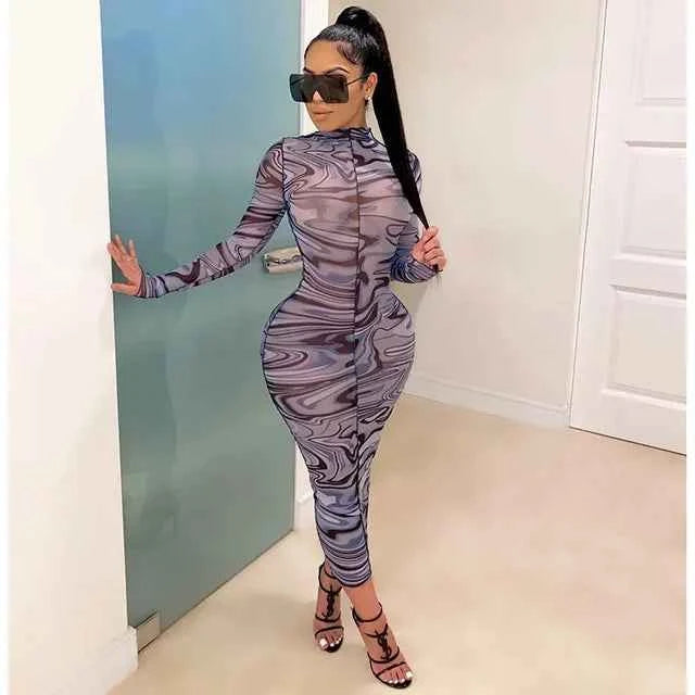 Sexy Mesh Dress for Women – Fall Fashion Party Wear