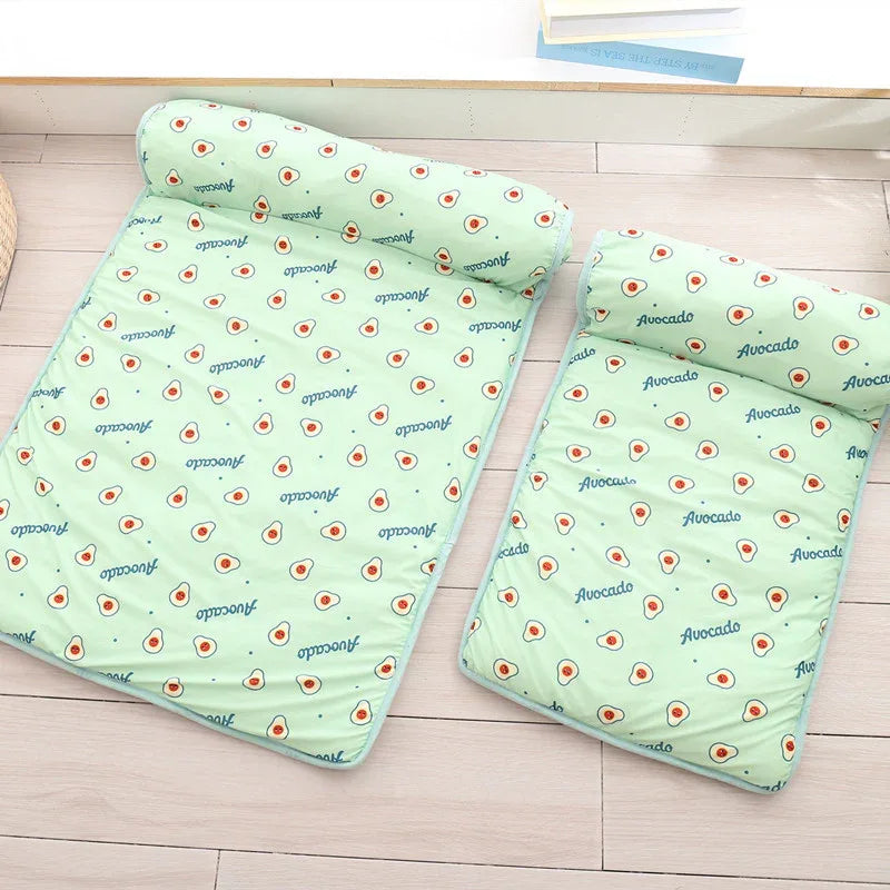 Cat dog pet ice pad summer autumn cooling heatstroke prevention sleeping mat fruit mat non-slip ice silk mat - Shello's Creative Boutique