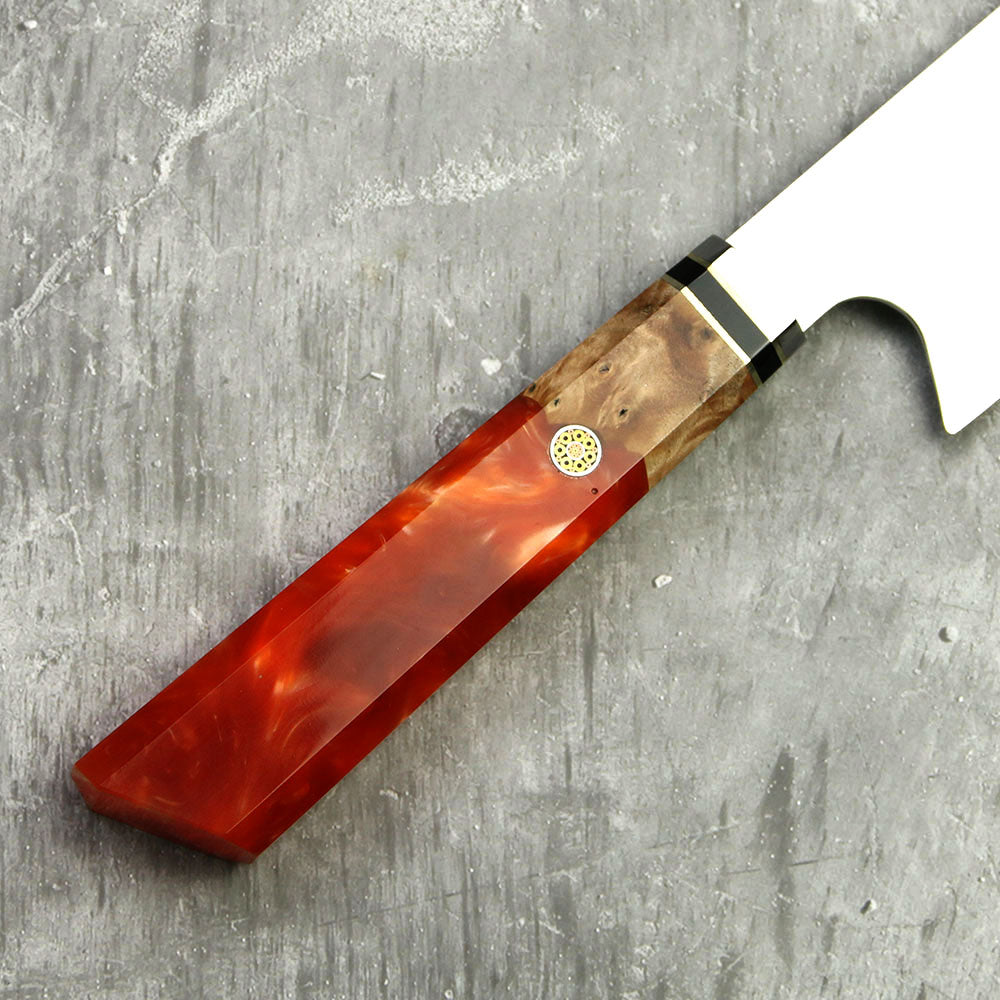 Amberknife 8 inch Kiritsuke Knife 67 Layers VG10 Damascus Steel Kitchen Knives Stabilized Wood Handle Japanese Knife eprolo
