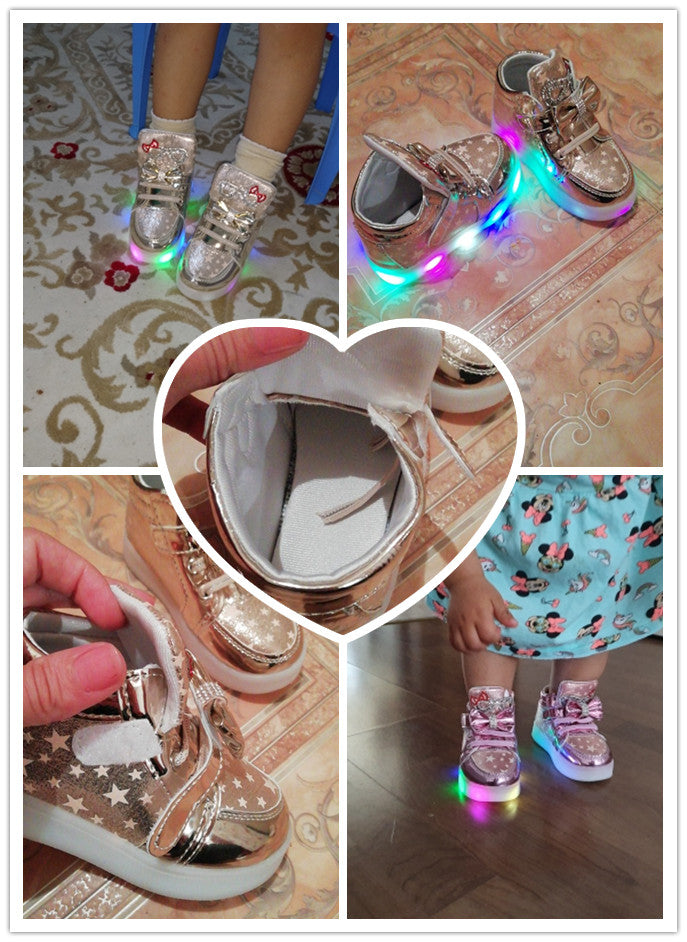 Toddler Baby Shoes Fashion Sneakers For Children Girl Boys Star Luminous Child Casual Colorful Light Shoes Sneakers eprolo
