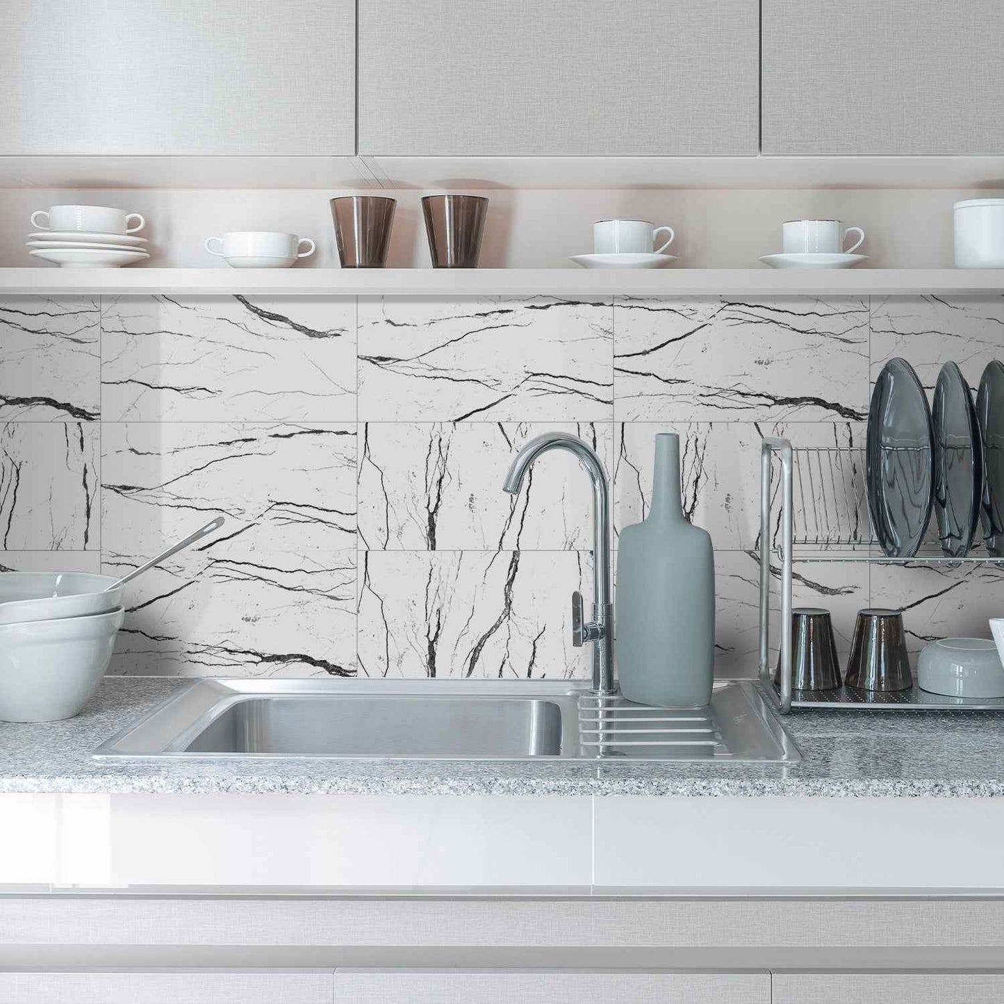 Funlife Waterproof Brick Wall Stickers - Thickened Self-Adhesive Home Washbasin Background Wall Decor