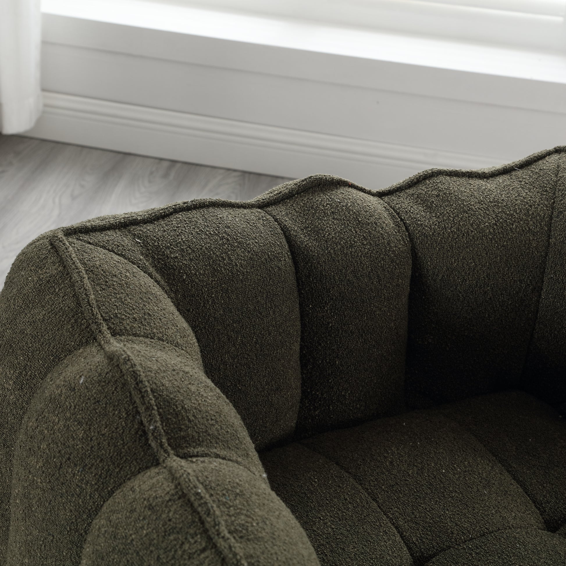 Soft Bean Bag Chair with High Resilient Foam(Chips)for living room and bedroom,Comfortable Square Lazy Sofa with Footstool eprolo