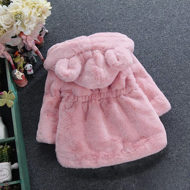 Winter Baby Girls Clothes Faux Fur Fleece Coat Pageant Warm Jacket Xmas Snowsuit 1-8Y Baby Hooded Jacket Outerwear eprolo