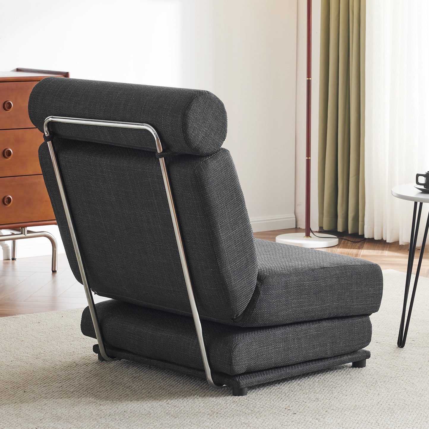 Single Sofa Chair Foldable Single Sofa Bed with Pillow,Portable Foldable Sofa Bed,Leisure Sofa Chair,Easy to Store, Dark Grey eprolo