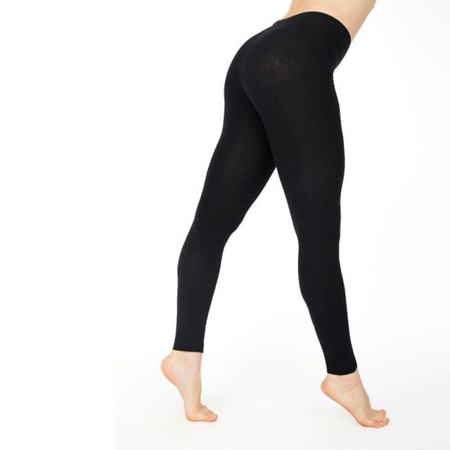 Womens Casual Ankle-length Leggings Elastic Waist Cotton Leggings Female Women Clothing Plus Size 2XL eprolo