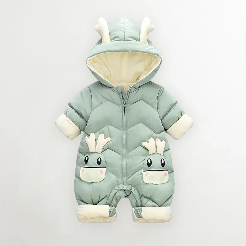 OLEKID Baby Winter Snowsuit Plus Velvet Thick Baby Boys Jumpsuit 0-2 Years Newborn Romper Baby Girls Overalls Toddler Coat - Shello's Creative Boutique