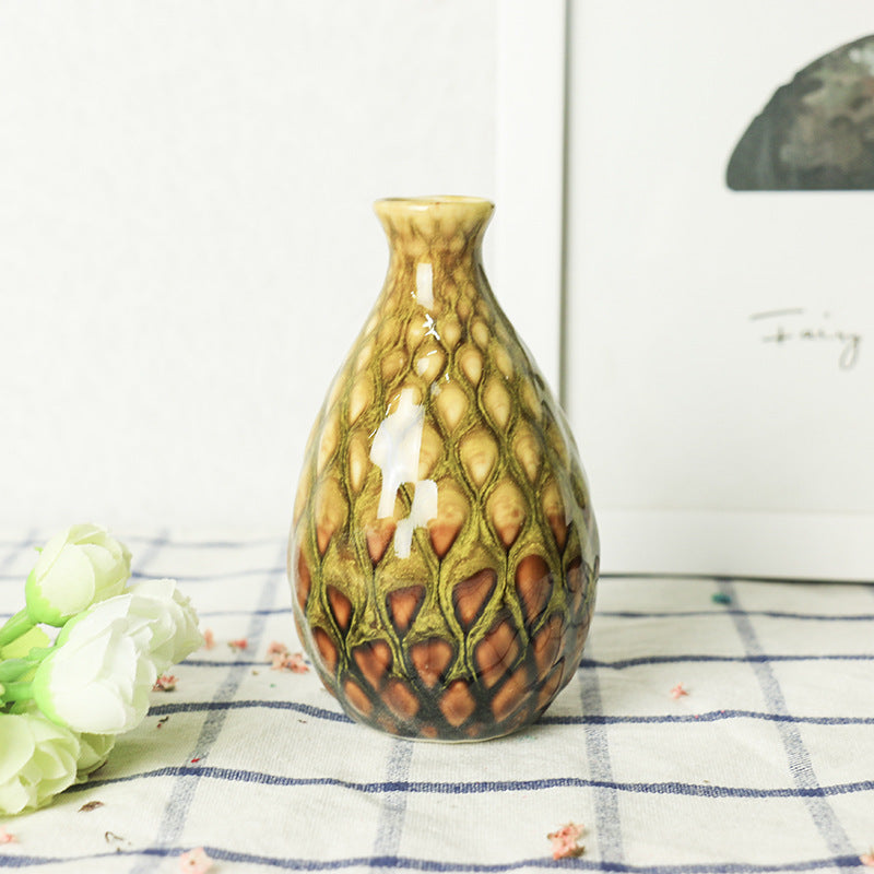 Ceramic Aromatherapy Bottle Creative Home Mini Ceramic Vase Ornament Decoration Hydroponic Small Vase Concave Bottle Convex Bottle eprolo