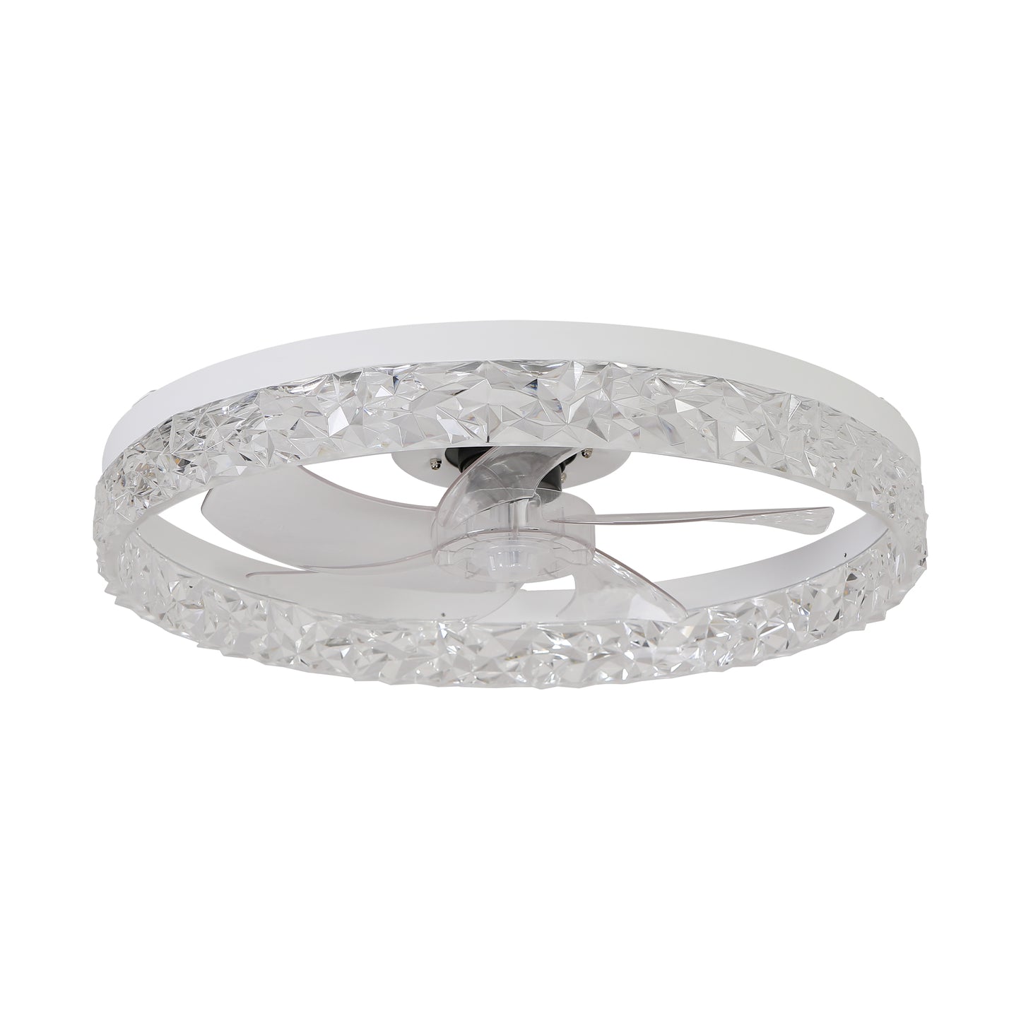 Modern acrylic ceiling fan light with remote control, dimmable LED pendant light, 6-speed adjustable, silent motor eprolo