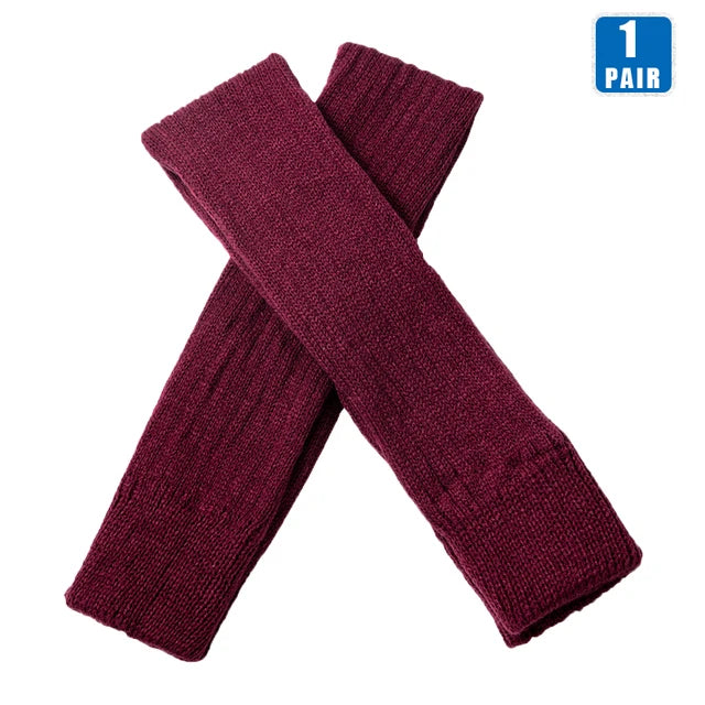 AOTOLK Leg Warmers Women Sexy Socks Over Knee Stockings Winter Warm Soft Gaiters Leggings Hollowed Foot Heel Female Long Sock eprolo