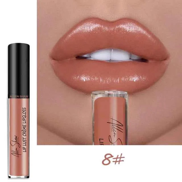 Nude Shiny Liquid Lip Gloss - Matte Glitter Shimmer Moisturizing Long-lasting Lipstick