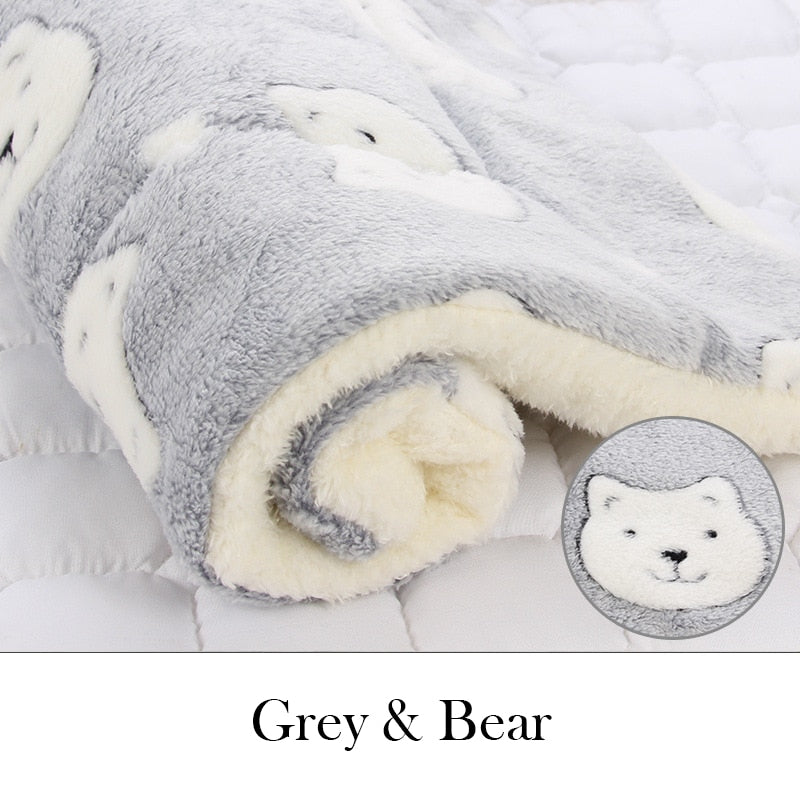 Soft Flannel Thickened Pet Soft Fleece Pad Pet Blanket Bed Mat For Puppy Dog Cat Sofa Cushion Home Rug Keep Warm Sleeping Cover eprolo