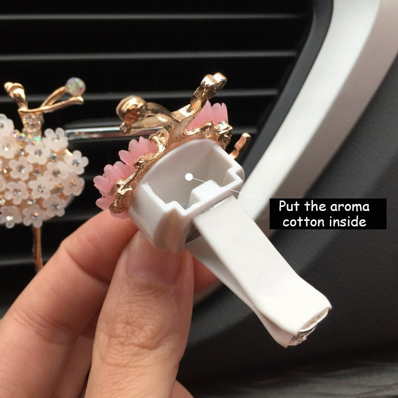 Car Aroma Diffuser Fragrance For Car Flavoring Air Fresheners Auto Perfume Car Smell Vent Clip Ballet Bling Car Accessory Girls eprolo