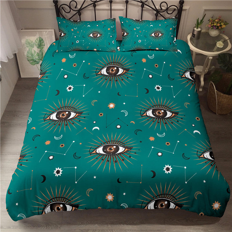 3D digital printing whimsical pattern eyes custom quilted bedding eprolo
