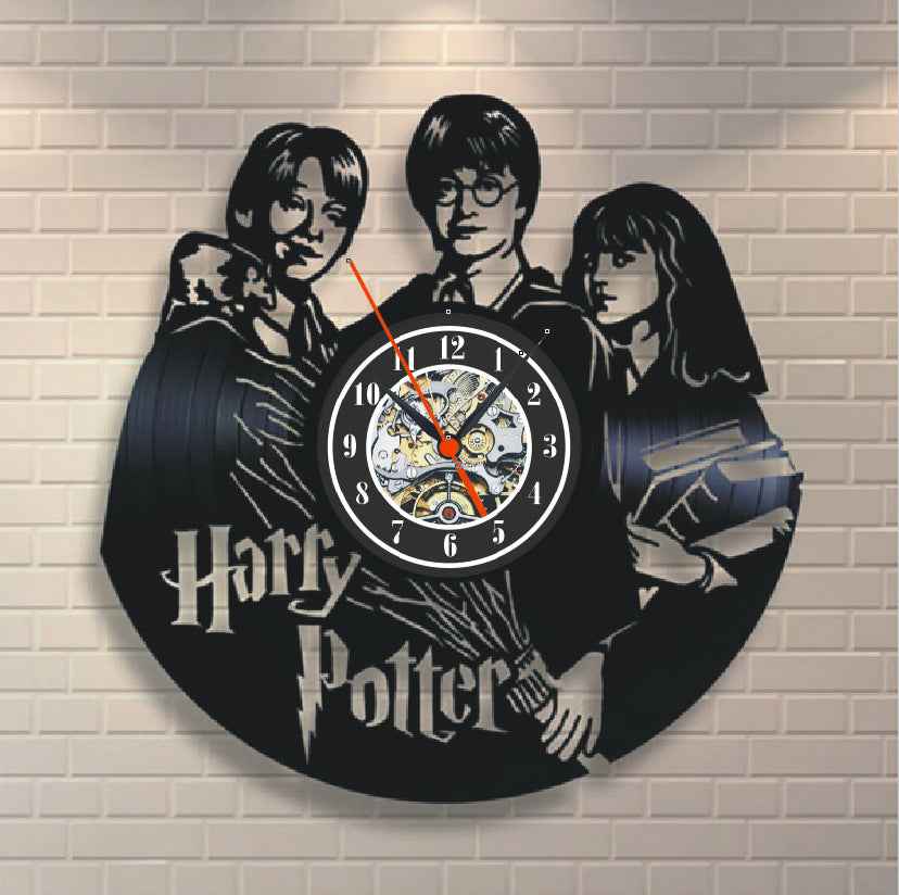 Harry Potter Vinyl Record Clock Wall Clock Vinyl Creative Skeleton Record Clock Vinyl Record Wall Clock