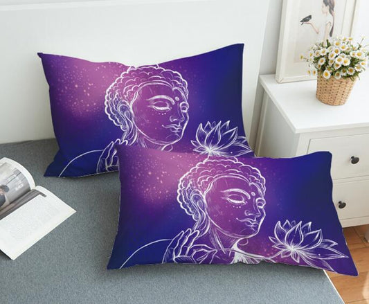 Bedding  Pillowcase Deep purple Buddha 3D Print Pillow Case Pillow Bedding