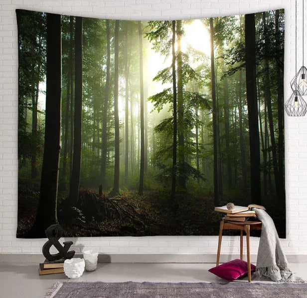 Beautiful Natural Forest Printed Large Wall Tapestry Wall Art Decor - Shello's Creative Boutique