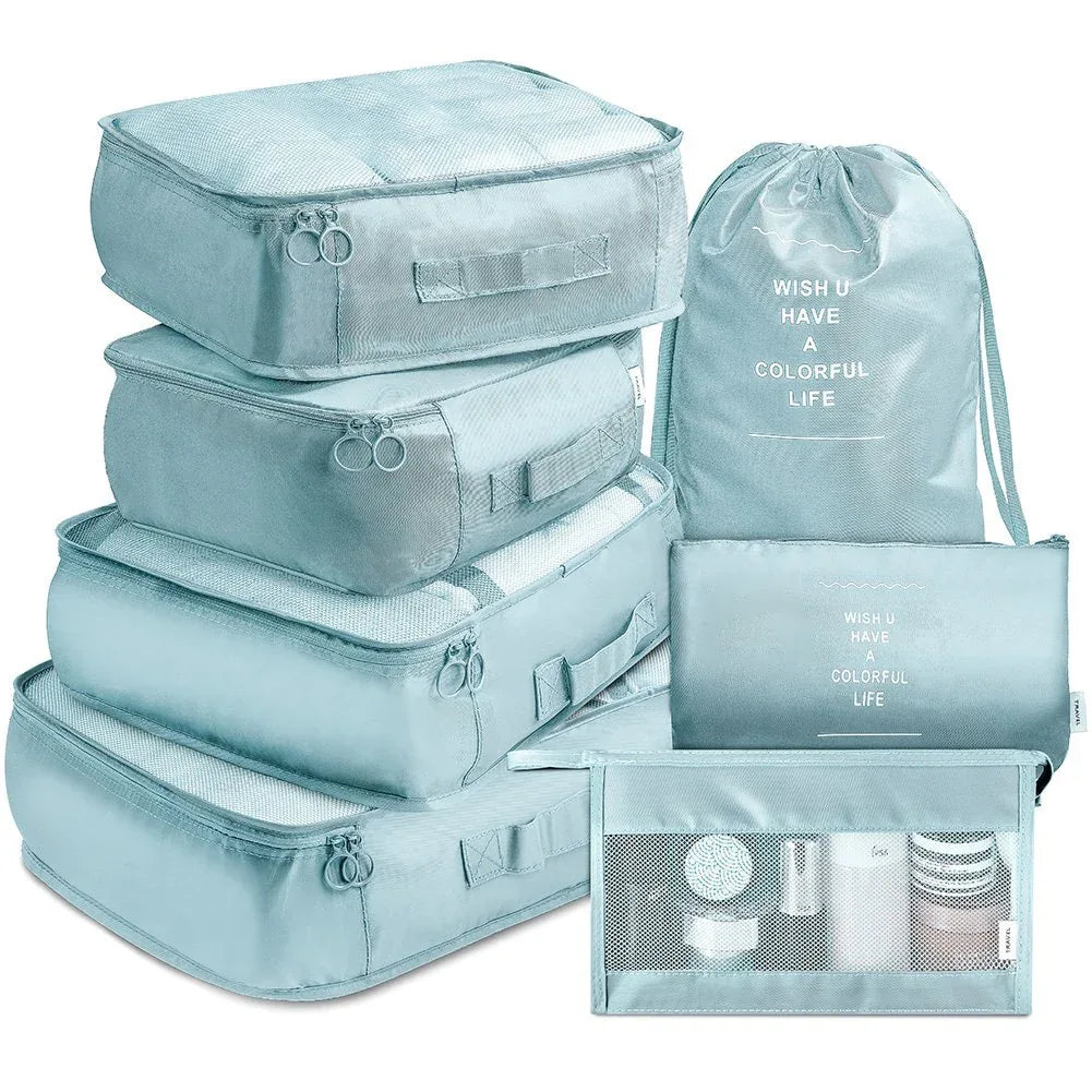 Travel Storage Bag 7-Piece Set Of Travel Thickened Suitcase Clothing Classification Storage Bag - Shello's Creative Boutique