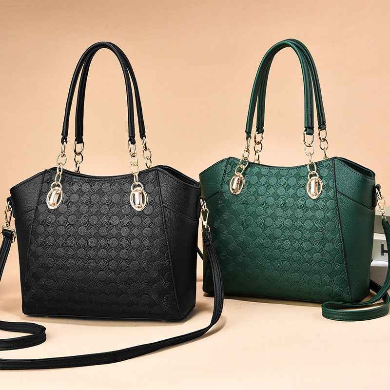 Mother-in-Child Tote Bag - Large Capacity PU Leather Tote for Moms